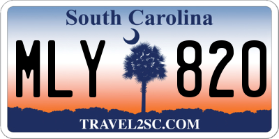 SC license plate MLY820