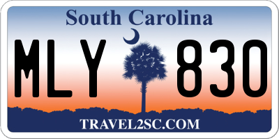 SC license plate MLY830
