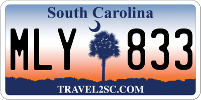 SC license plate MLY833