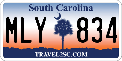 SC license plate MLY834