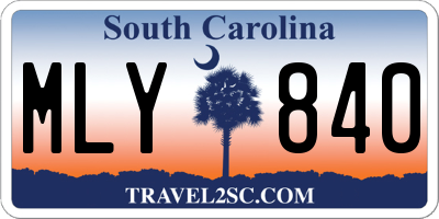 SC license plate MLY840