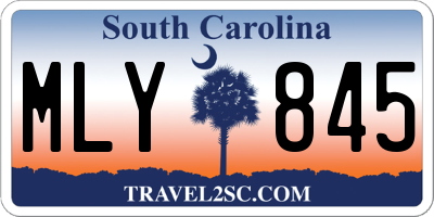 SC license plate MLY845