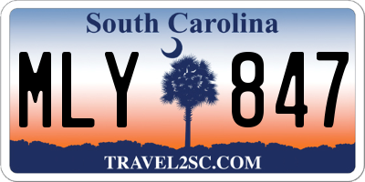 SC license plate MLY847