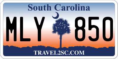 SC license plate MLY850