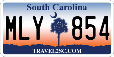 SC license plate MLY854