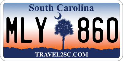 SC license plate MLY860