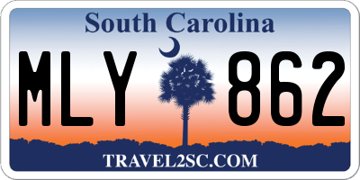 SC license plate MLY862