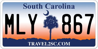 SC license plate MLY867