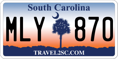 SC license plate MLY870