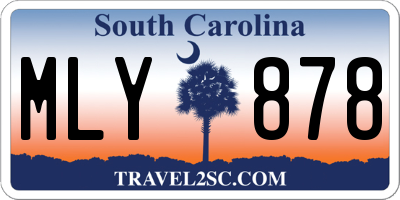 SC license plate MLY878