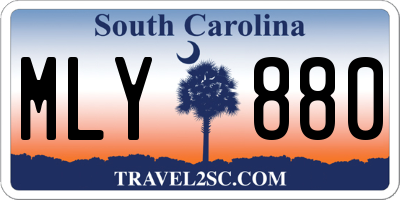 SC license plate MLY880