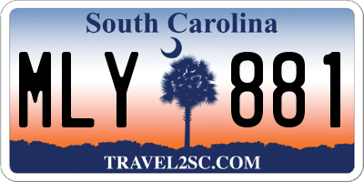 SC license plate MLY881