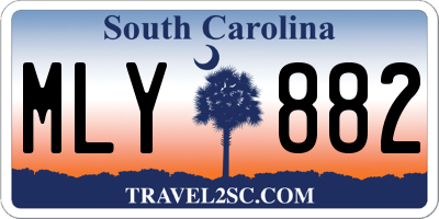 SC license plate MLY882