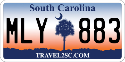 SC license plate MLY883