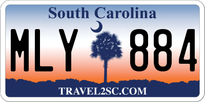 SC license plate MLY884