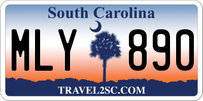 SC license plate MLY890