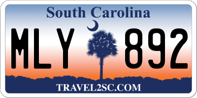 SC license plate MLY892