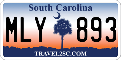 SC license plate MLY893