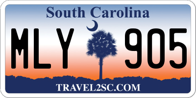 SC license plate MLY905