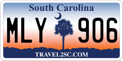 SC license plate MLY906