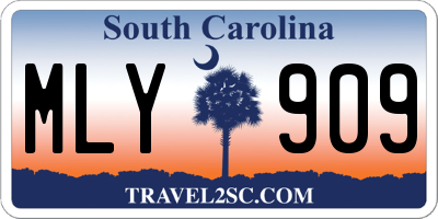 SC license plate MLY909