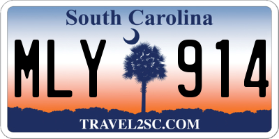 SC license plate MLY914