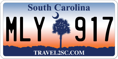 SC license plate MLY917