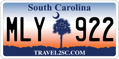 SC license plate MLY922