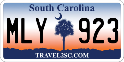 SC license plate MLY923