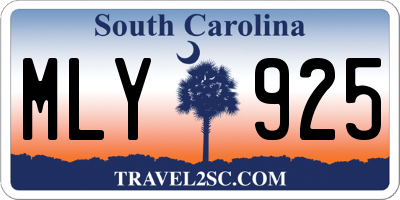 SC license plate MLY925