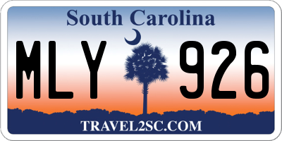 SC license plate MLY926