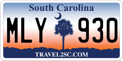 SC license plate MLY930