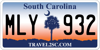 SC license plate MLY932