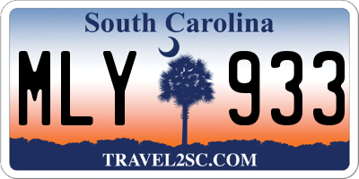 SC license plate MLY933
