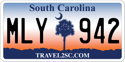SC license plate MLY942
