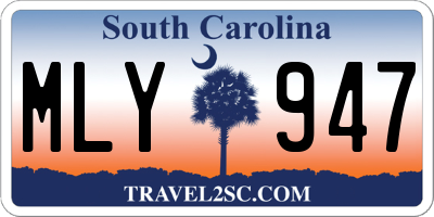 SC license plate MLY947