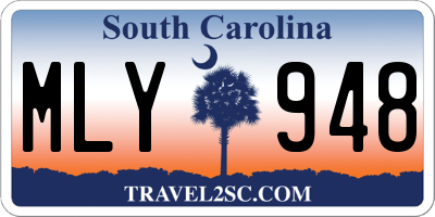 SC license plate MLY948