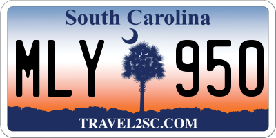 SC license plate MLY950