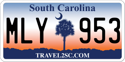 SC license plate MLY953