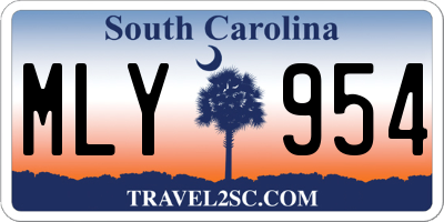 SC license plate MLY954