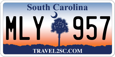 SC license plate MLY957