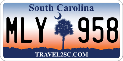 SC license plate MLY958