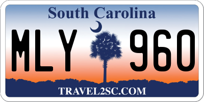 SC license plate MLY960