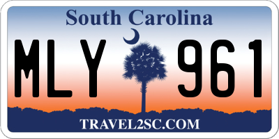 SC license plate MLY961