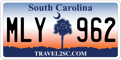 SC license plate MLY962