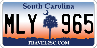 SC license plate MLY965