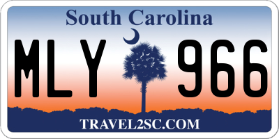 SC license plate MLY966