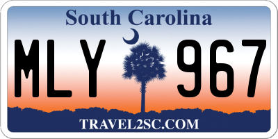 SC license plate MLY967