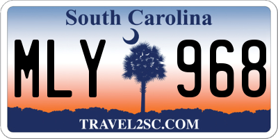 SC license plate MLY968