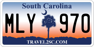 SC license plate MLY970